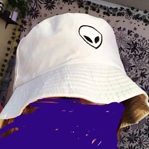 White Alien Bucket Hat